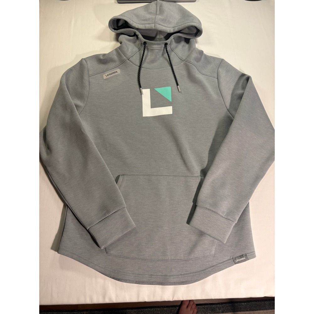 Luka Legends Work Hard Stay Humble Gray Performance Hoodie Mens Large Scuba Neck